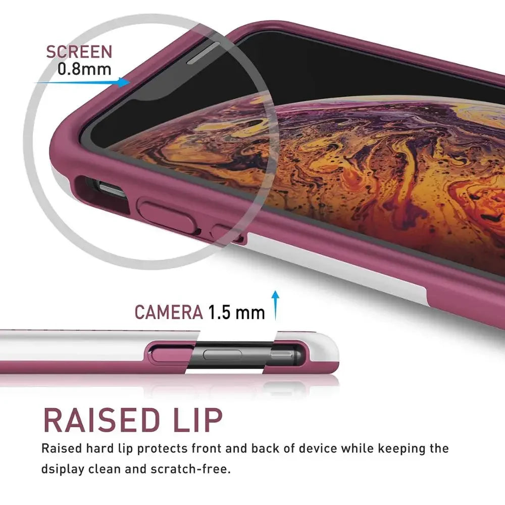Hybrid Shockproof Silicone Armor Case – iPhone 6 to 15 Plus | Anti-Slip Grip Protection