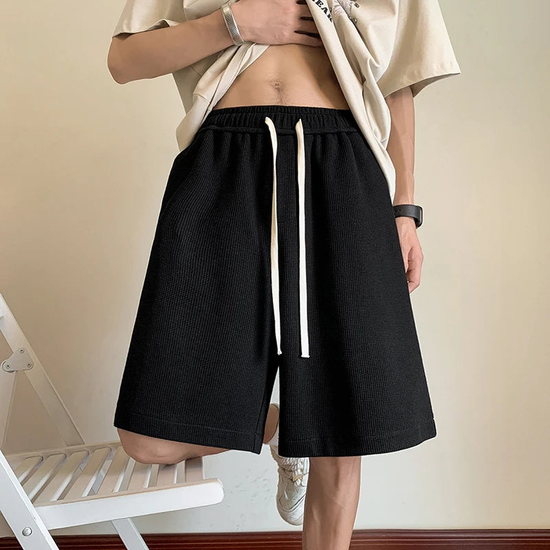 Waffle Knit Loose Shorts – Multi-Color