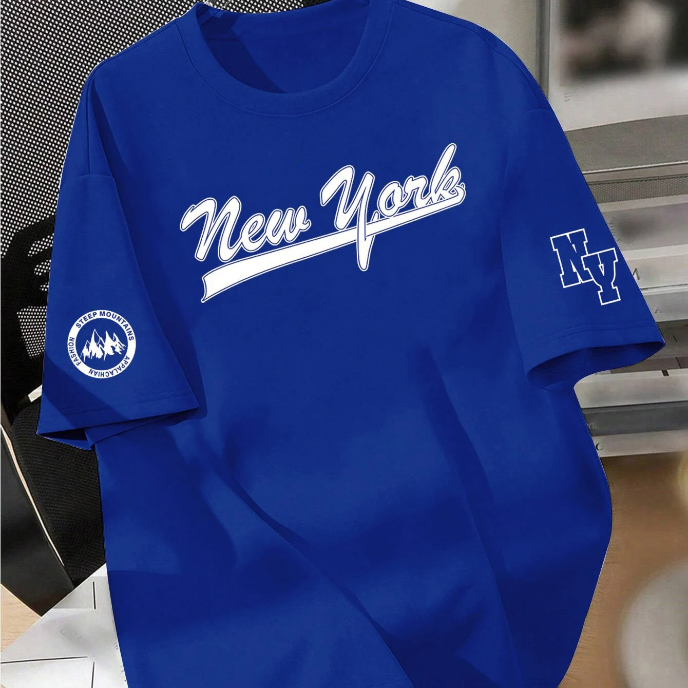 Loose Fit Cotton Tee – NYC Letter Print
