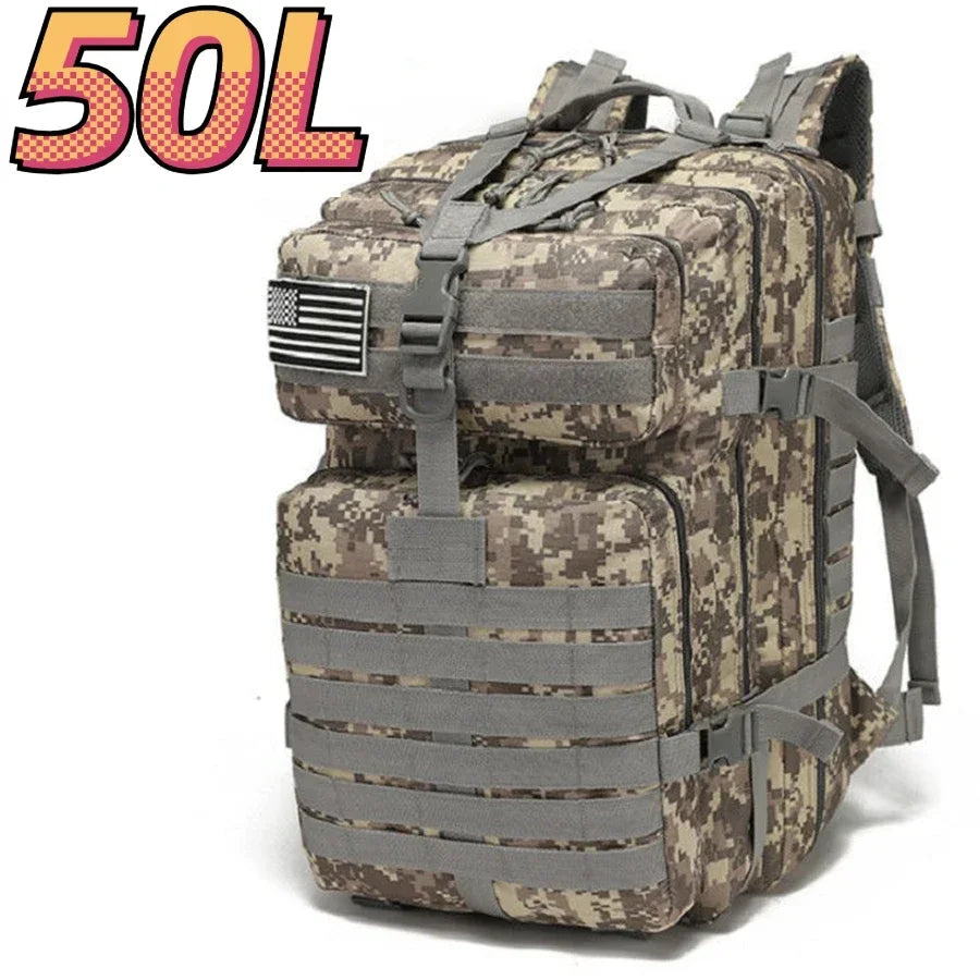 RangerTrek Tactical Backpack – 30L/50L Waterproof Nylon Outdoor Bag