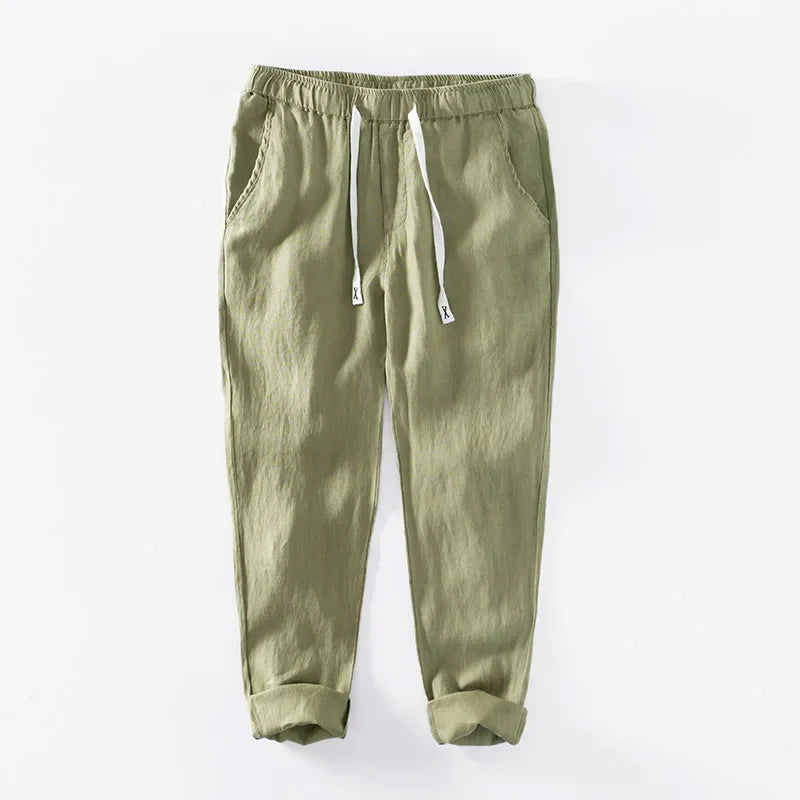 100% Linen Oversized Simple Casual Trousers