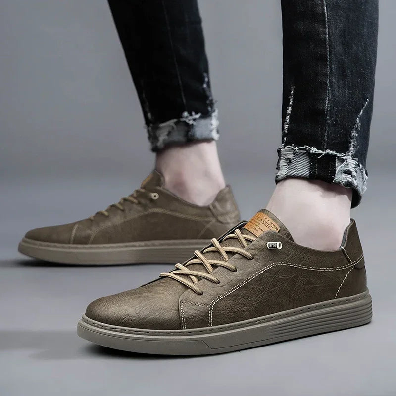 Genuine Leather Oxford Shoes — Italian Style with Rubber Sole