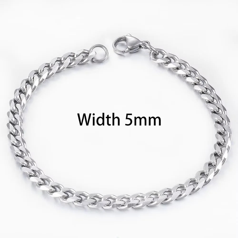 Gold Cuban Bracelet – Stainless Steel, Unisex Fashion Jewelry, Bold Hip Hop Style