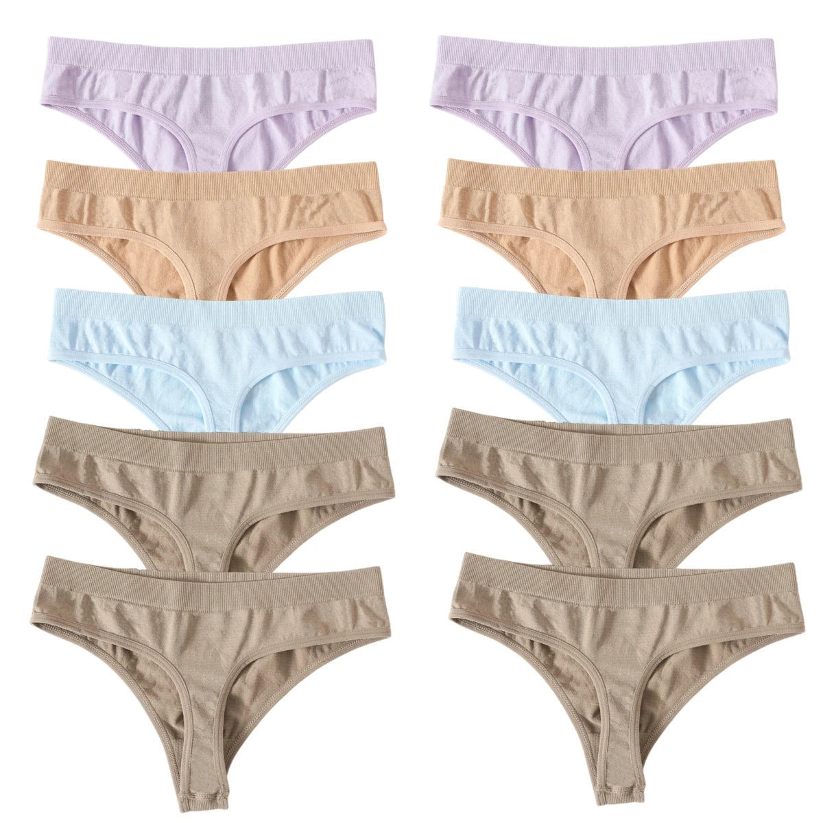 Seamless Thongs – Low Waist, Sporty – 10-Pack