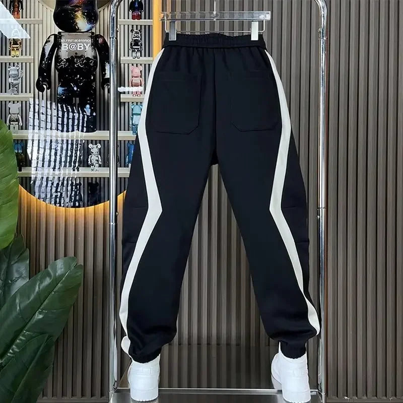 Striped Patchwork Harem Jogger Pants – Korean Autumn Trend