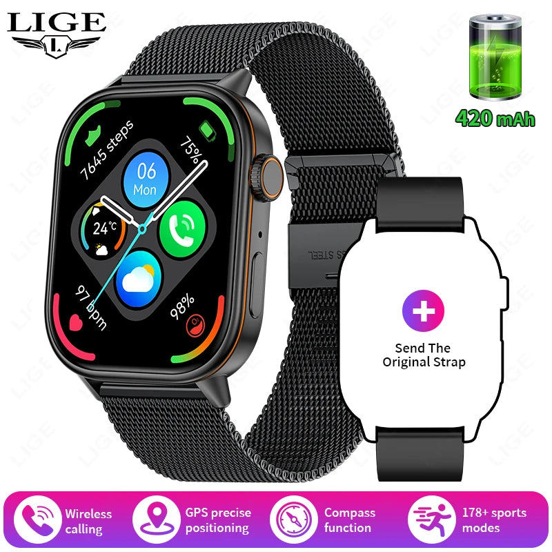 GPS Smartwatch with HD Screen – Waterproof Fitness Tracker