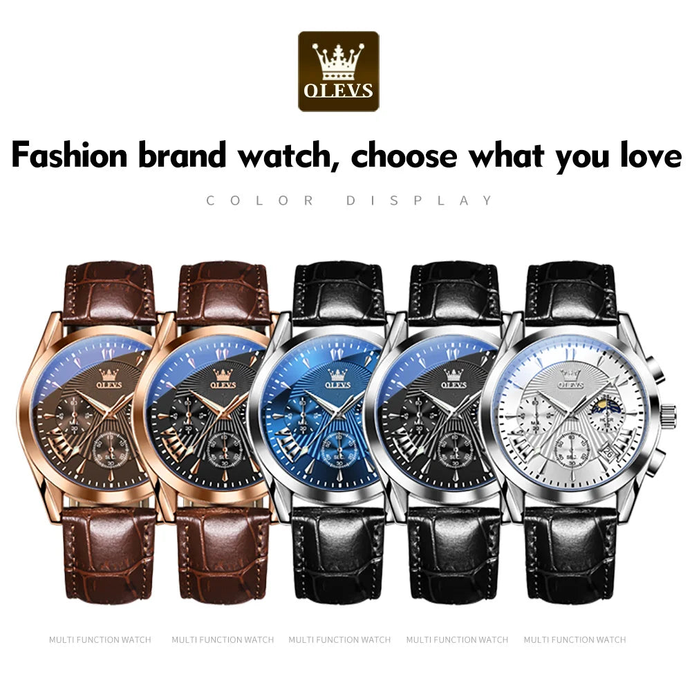 Business Leather Watch – Waterproof Quartz Wristwatch, Minimalist Dial