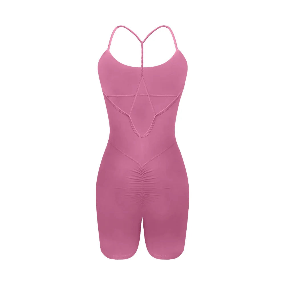CoreZip Gym Romper – Seamless Workout Jumpsuit