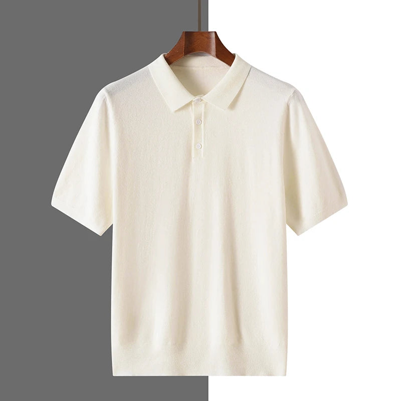 Pure Wool Polo Shirt – Business Casual Knit with Soft Finish