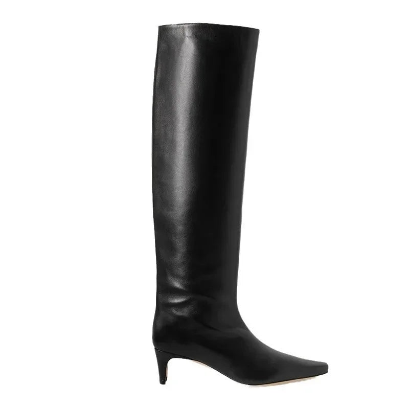 CozyStep | Square Toe Low Heel Thick Knee High Boots – Size 34-43