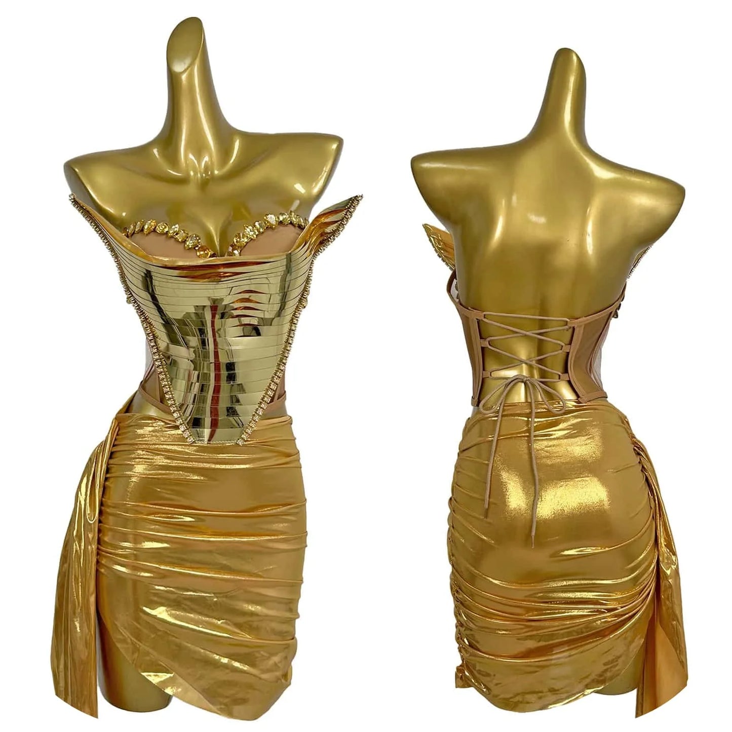 Strapless Sequin Top & Skirt Set