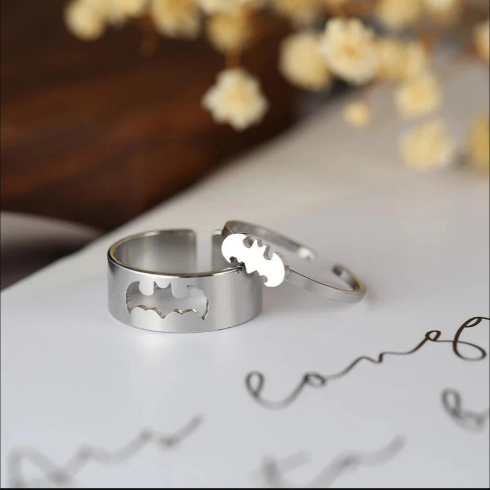 Bat Couple Rings – Stainless Steel Punk Rock Design