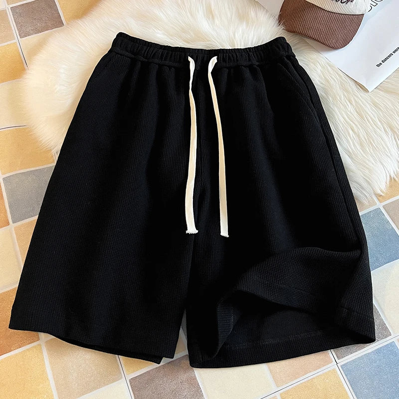 Waffle Knit Loose Shorts – Multi-Color
