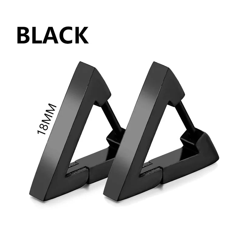 Geometric Triangle Stud Earrings – Punk Rock Style for Unisex