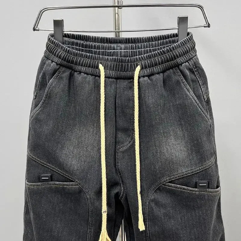 Black Cargo Jeans – Baggy Streetwear Harem Pants