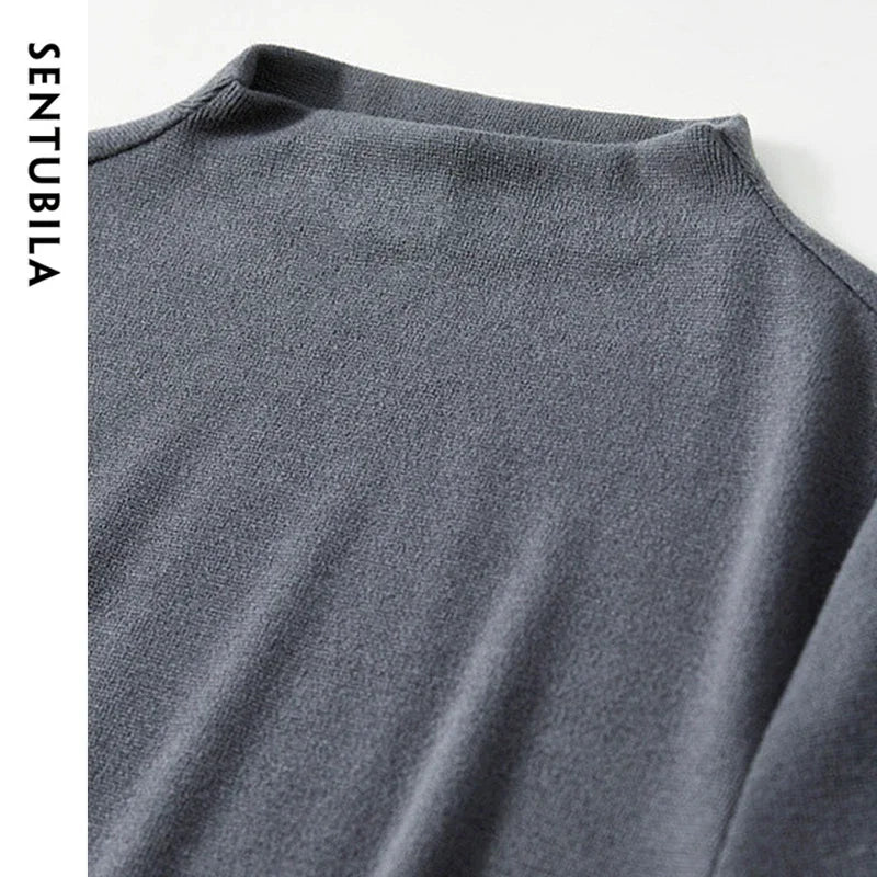 Irregular High Collar Top & Straight Pants Set – Knit Two Piece
