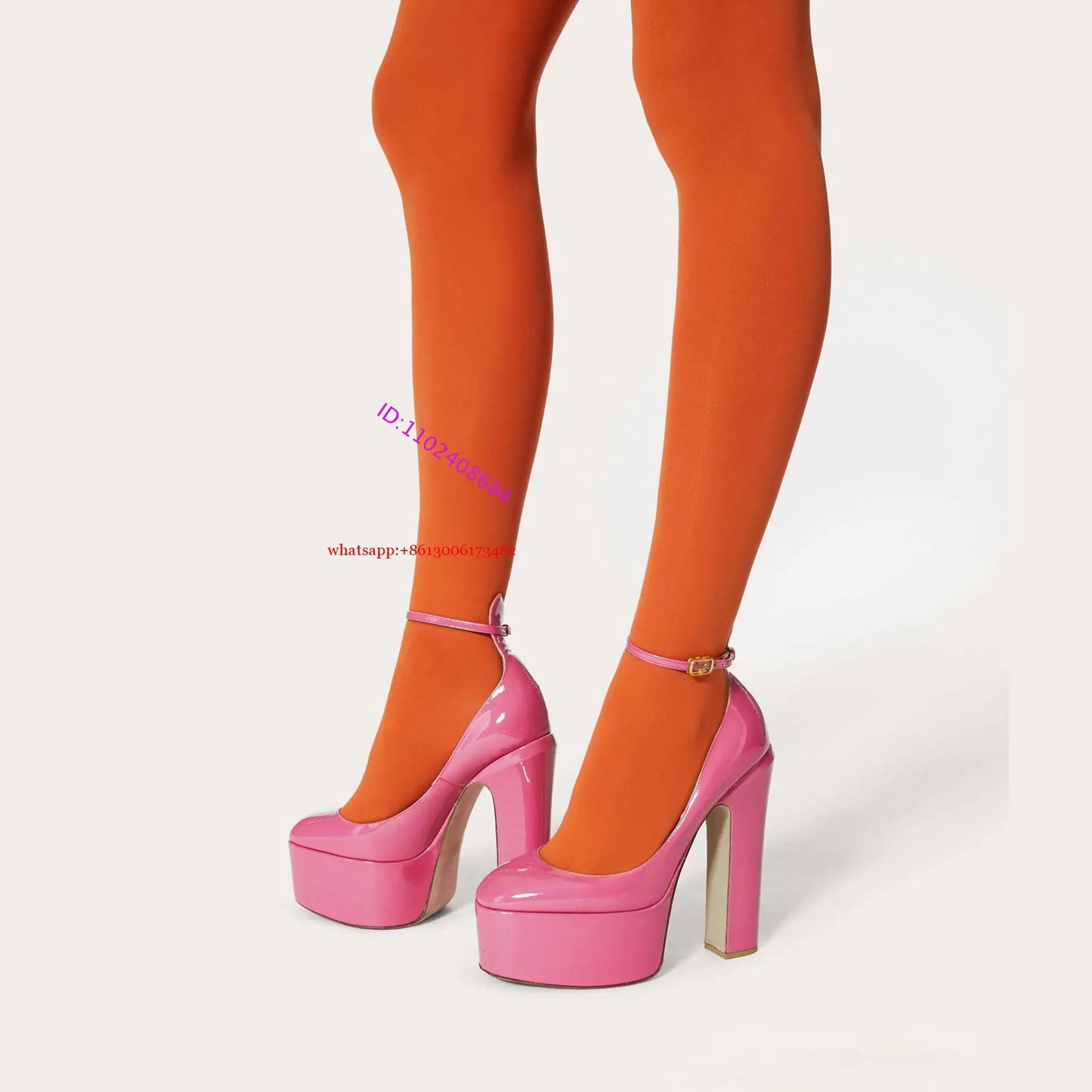 BoldStep | Patent Leather Chunky Heel Pumps – Platform & Metal Buckle
