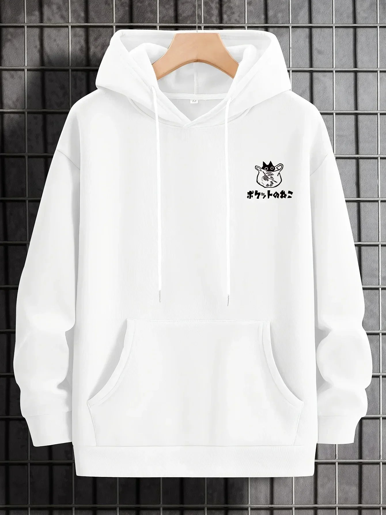Minimalist Black Cat Hoodie — Short Sleeve Blend, Urban Casual