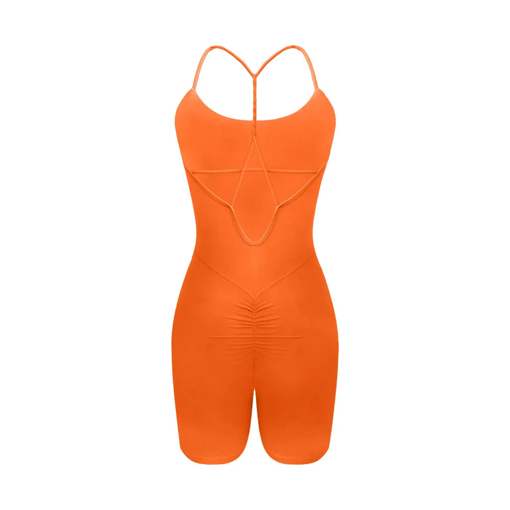 CoreZip Gym Romper – Seamless Workout Jumpsuit