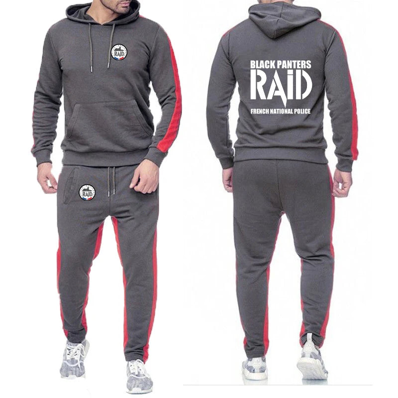 Solid Color RAID Hoodie & Pants Set – Spring Autumn