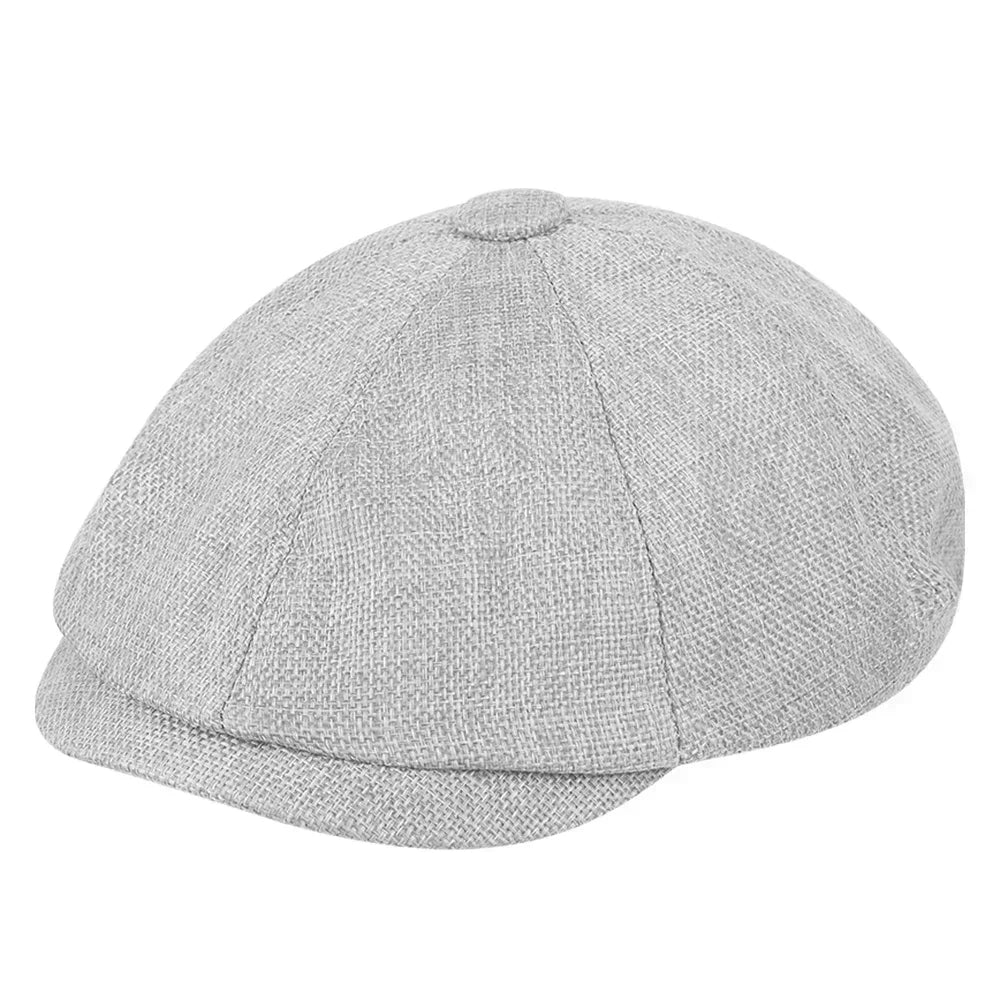 Vintage Tweed Flat Cap – Peaky Blinders Style Beret Hat for Men