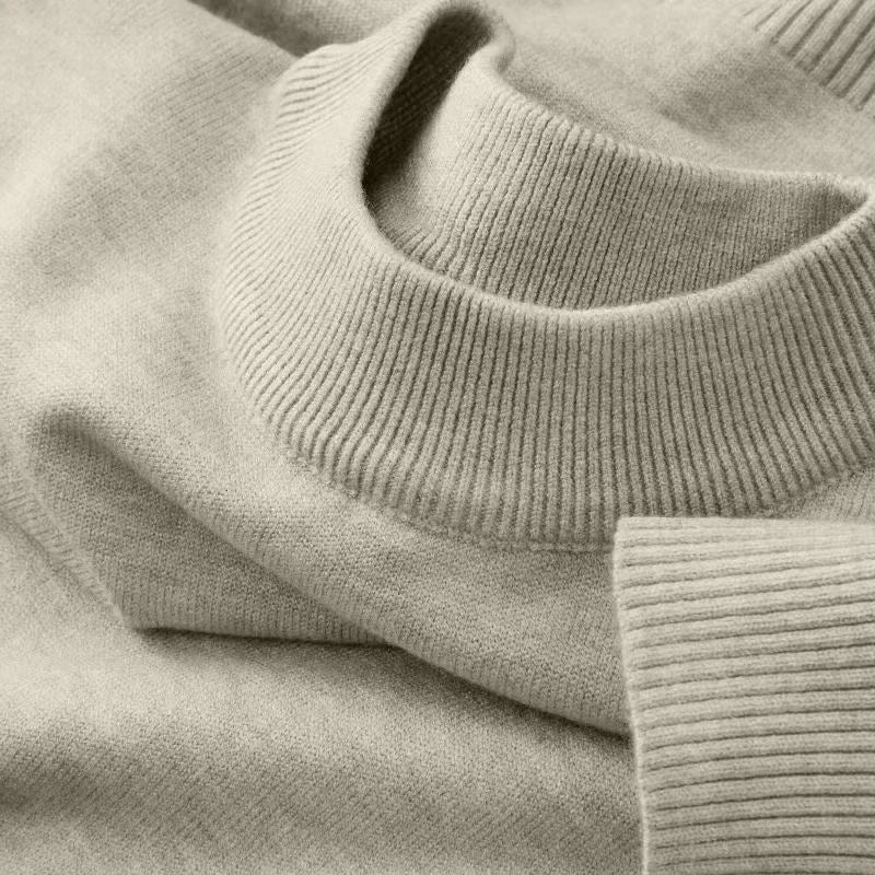 Mock Neck Ribbed Knit Pullover