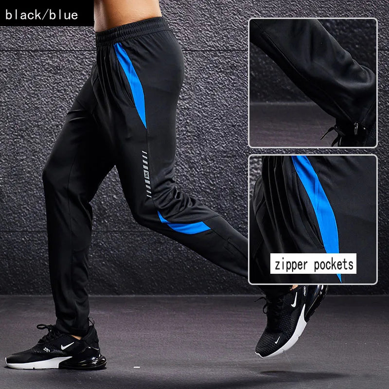 Running Pants with Zipper Pockets – Soccer Training & Jogging Trousers