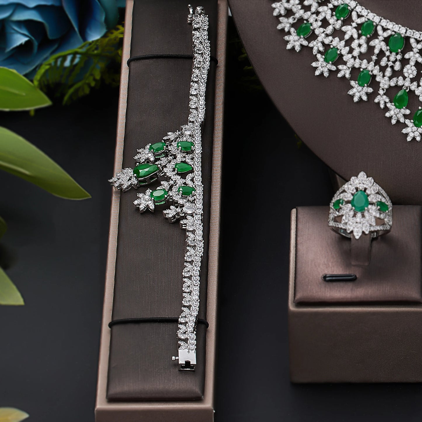 Deluxe Cubic Zirconia Set – Dubai Wedding 4-Piece