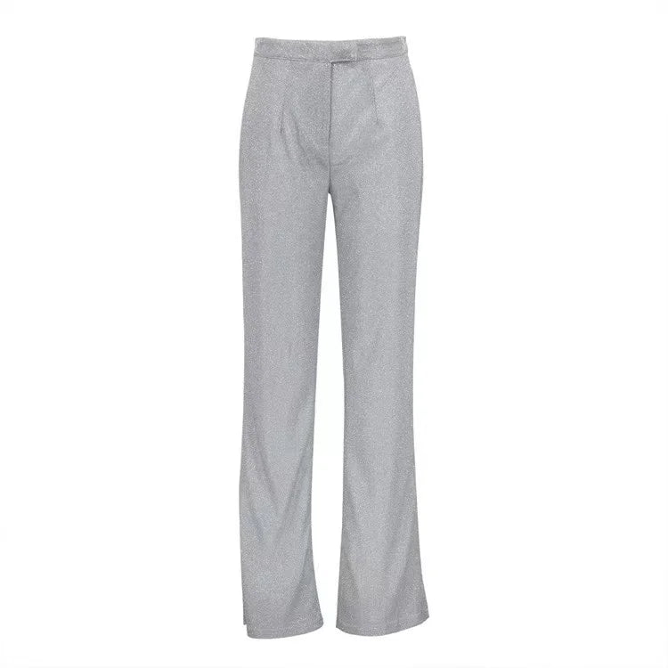 Sparkly Silver Blazer & Trousers Set