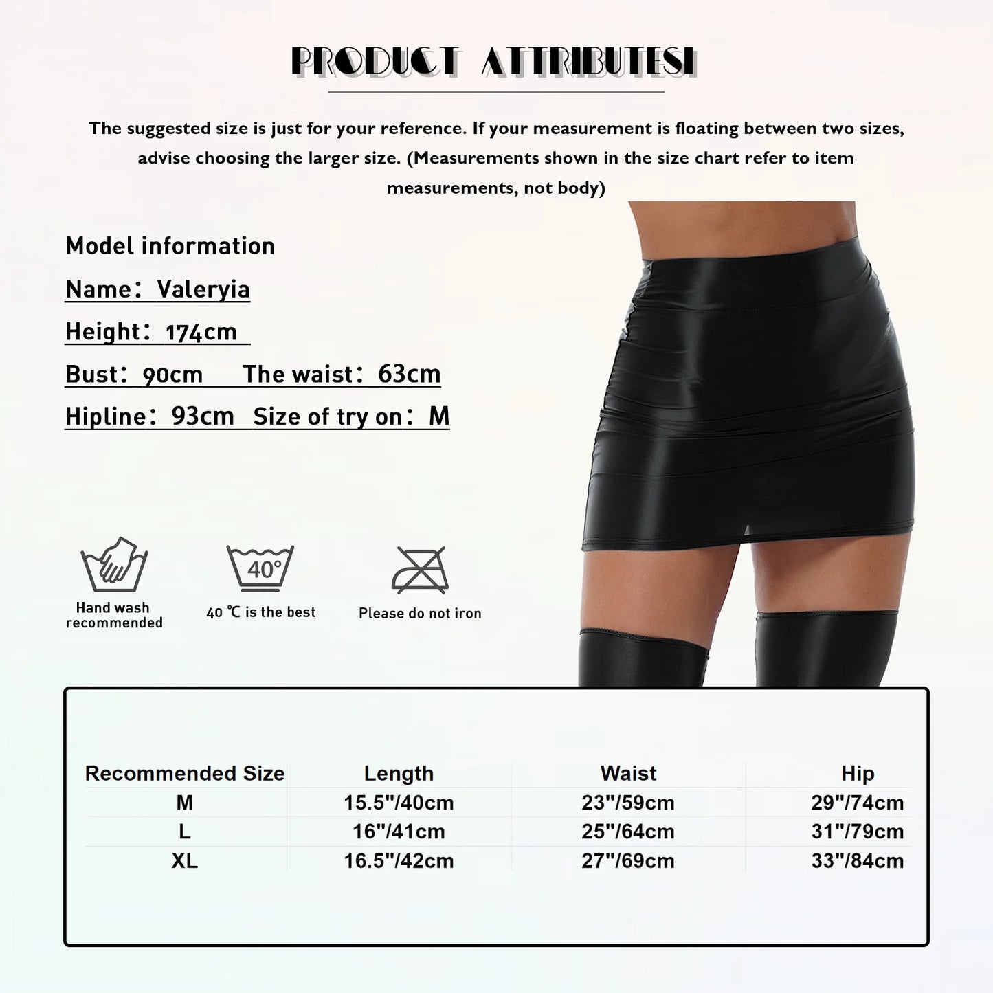 Casual Pencil Skirt — High Waist Glossy Finish