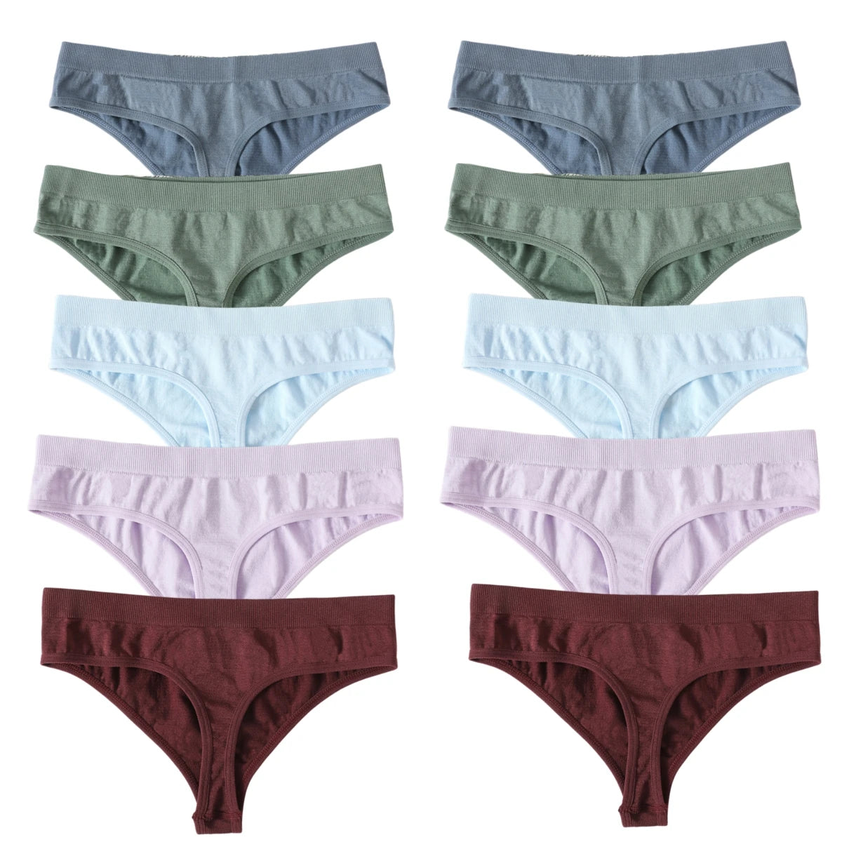 Seamless Thongs – Low Waist, Sporty – 10-Pack