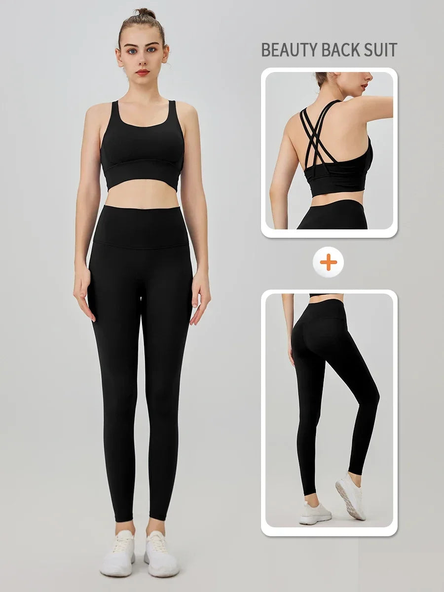 2-Piece Yoga Tracksuit — Women's Athletic Wear Sports Bra & Leggings Fitness Gym Outfit