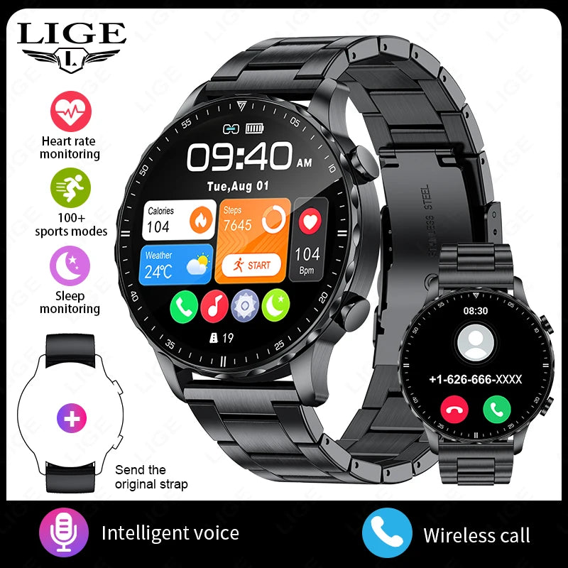 Magnetic Strap Smartwatch – Bluetooth Call, Health Monitor, Sports Features