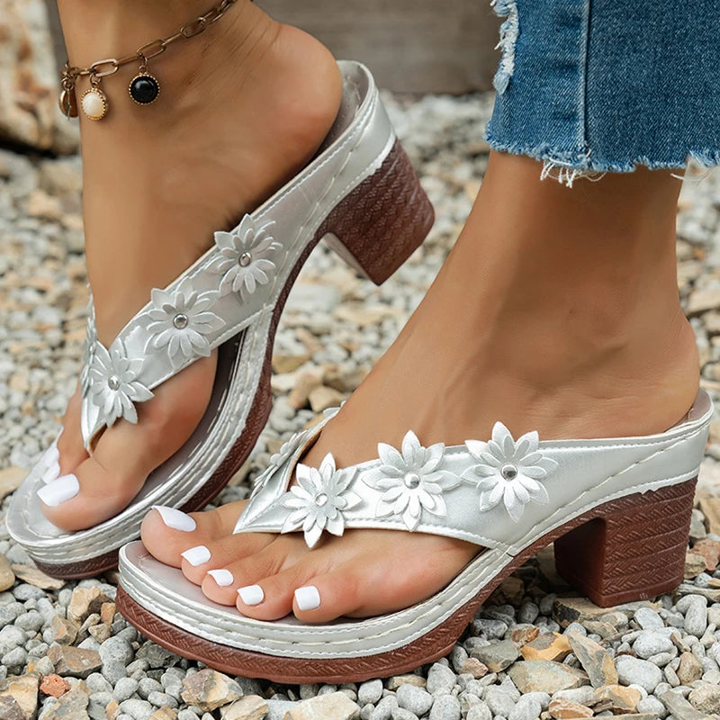 SunnyWalk | High Heel Flip Flop Sandals – Summer Outdoor Style