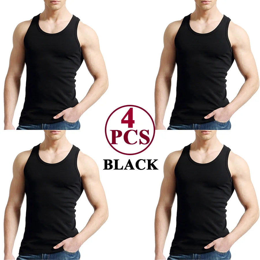 Classic Cotton Tank Pack – Slim Fit 4-Piece Set