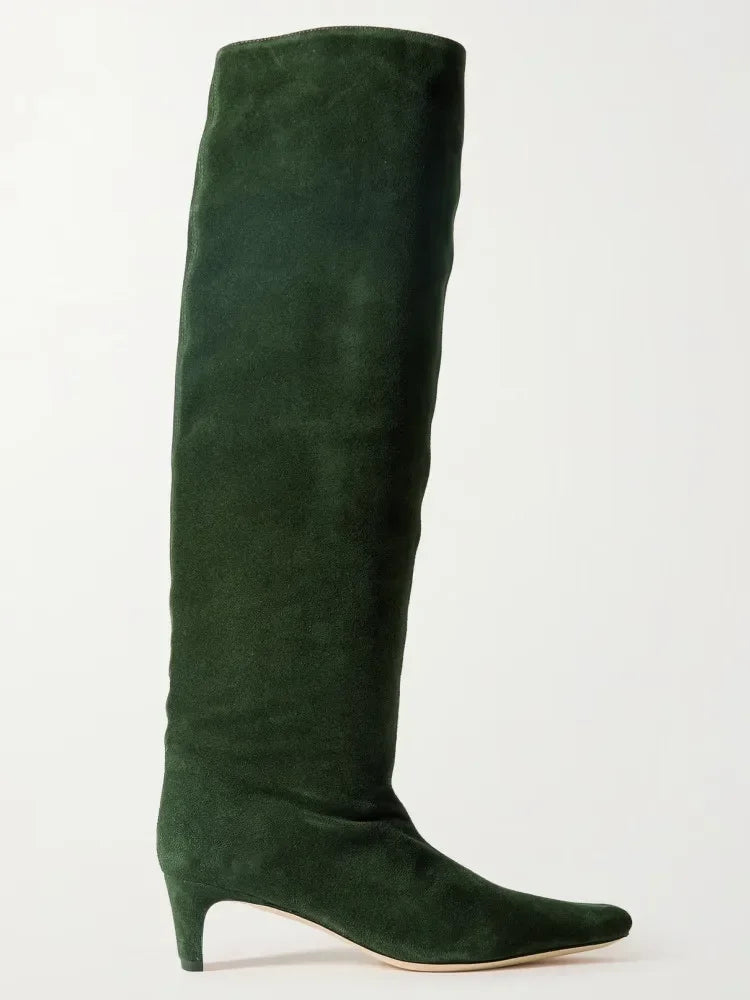 CozyStep | Square Toe Low Heel Thick Knee High Boots – Size 34-43