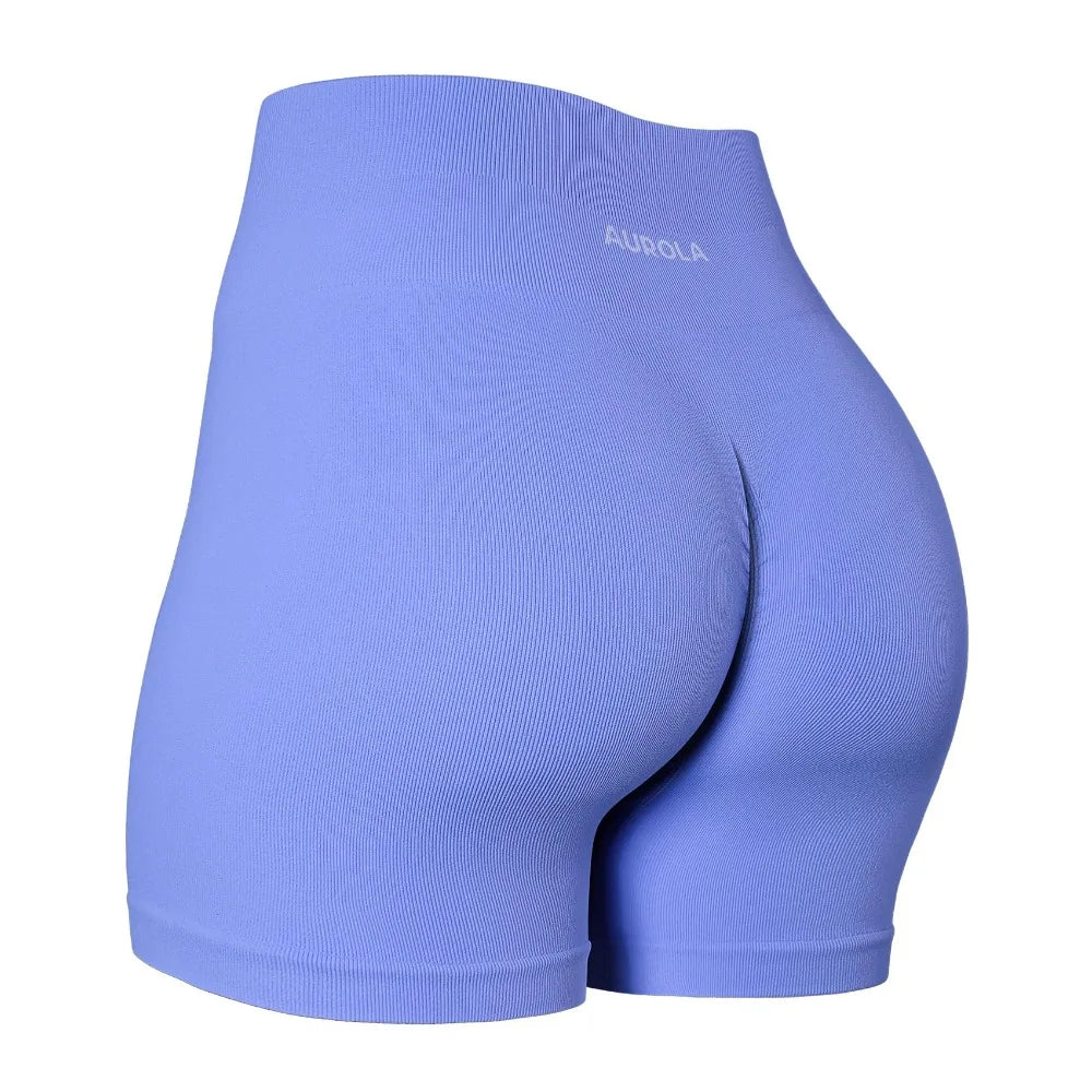 Seamless Scrunch Workout Shorts — Women's High Waist Gym & Yoga Fitness Shorts