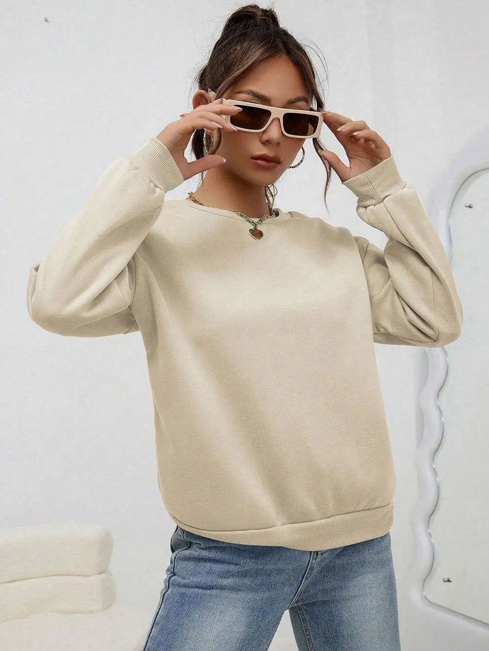 Colorful Crewneck Sweatshirt — Minimal Solid, Comfy Everyday Fit