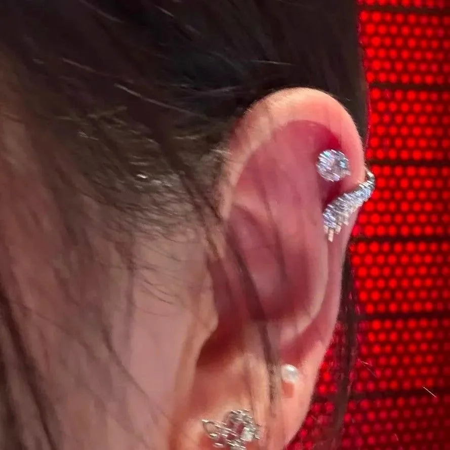 Silver Wing Ear Cuff – Fashion Zircon Detail