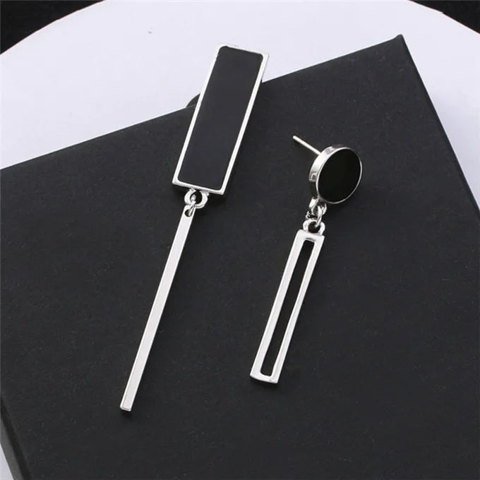 Asymmetrical Crystal Drop Earrings – Statement Geometric Design