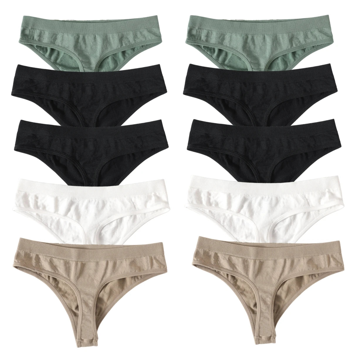 Seamless Thongs – Low Waist, Sporty – 10-Pack