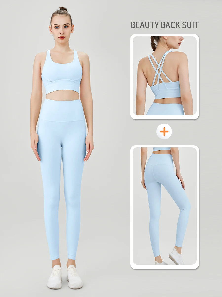 2-Piece Yoga Tracksuit — Women's Athletic Wear Sports Bra & Leggings Fitness Gym Outfit
