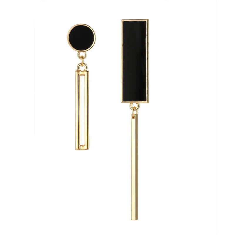 Asymmetrical Crystal Drop Earrings – Statement Geometric Design
