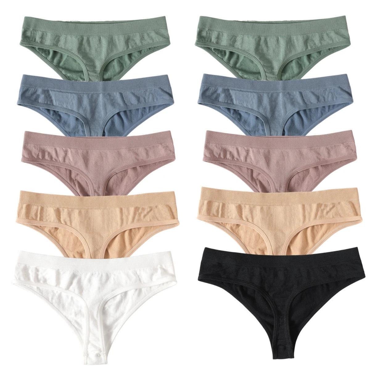 Seamless Thongs – Low Waist, Sporty – 10-Pack