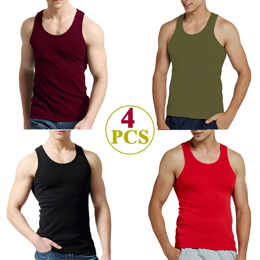 Classic Cotton Tank Pack – Slim Fit 4-Piece Set