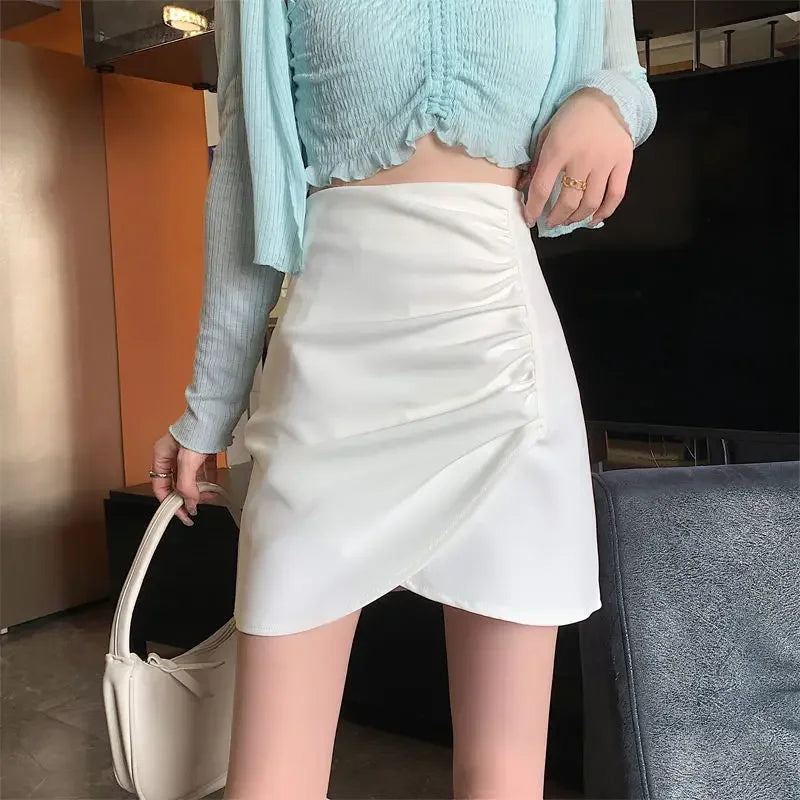 Black High Waist Wrap Mini Skirt — Casual Stylish A-Line