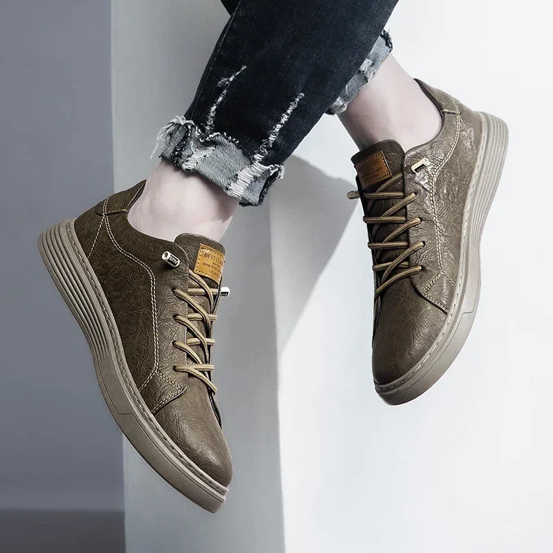 Genuine Leather Oxford Shoes — Italian Style with Rubber Sole