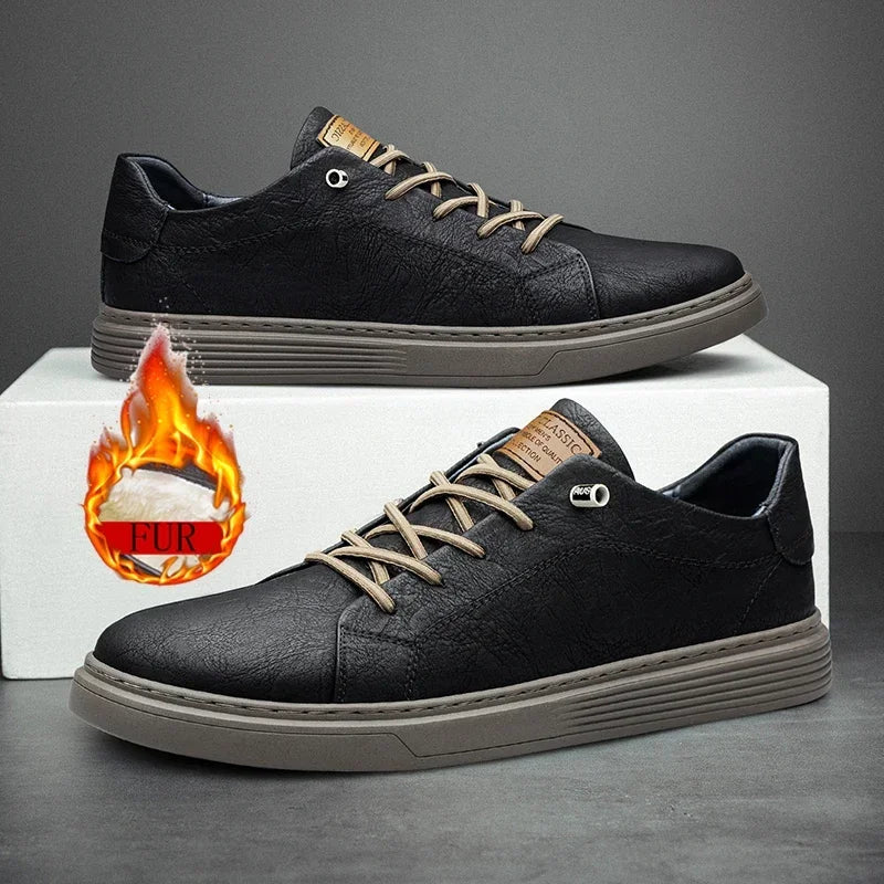 Genuine Leather Oxford Shoes — Italian Style with Rubber Sole