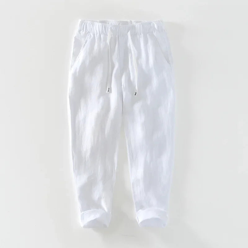 100% Linen Oversized Simple Casual Trousers