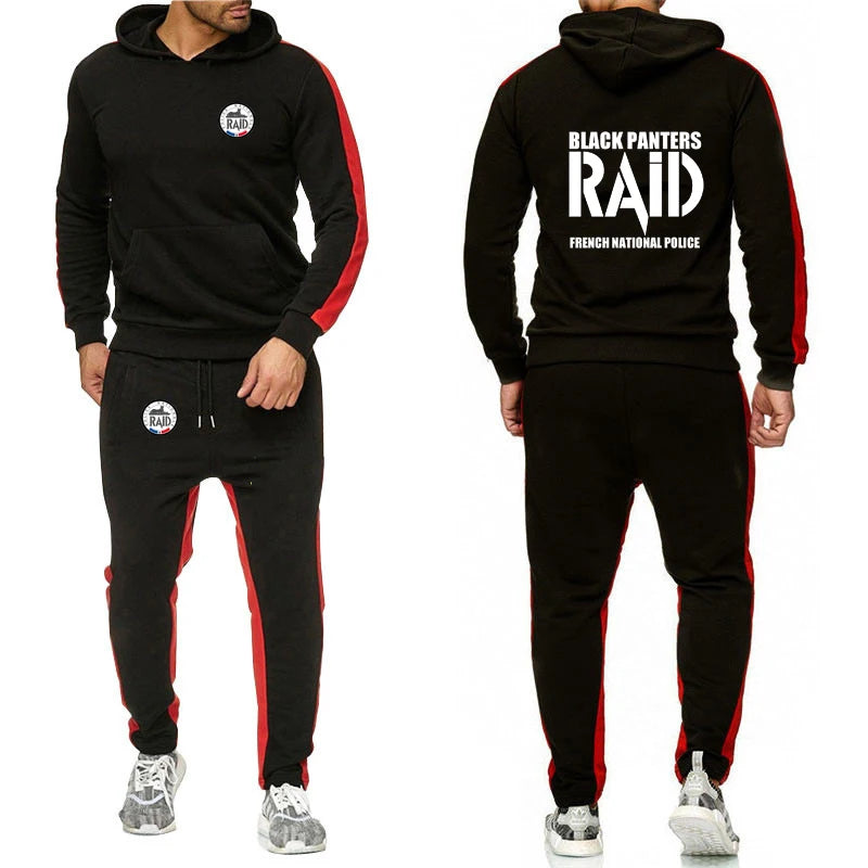 Solid Color RAID Hoodie & Pants Set – Spring Autumn